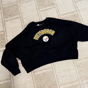 Pittsburgh Steelers Sweatshirt Womens Small Black NFL Football Pro Standard Crop